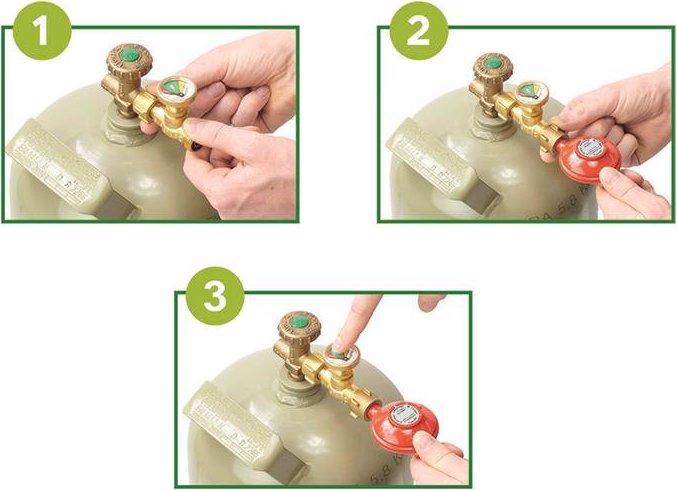 Actual product image ProPlus GasStop emergency shut-off valve for propane gas cylinders EN