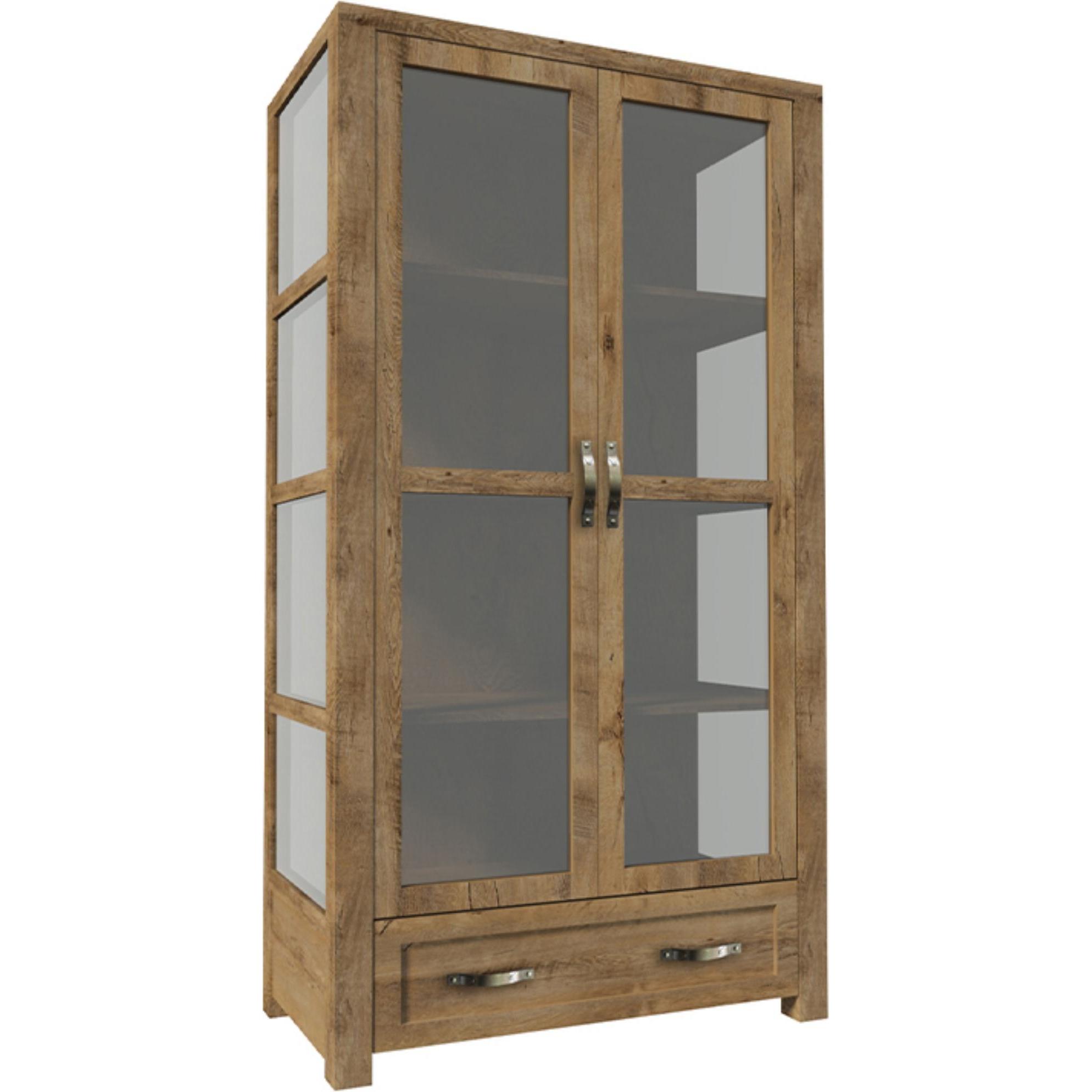 Konsimo, Vitrine + Buffetschrank, Rabo (100 x 186 x 44 cm)