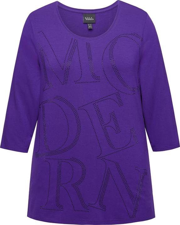 Produktbild Ulla Popken Shirt, Glitzer-Buchstaben, Classic, Rundhals, 3/4-Arm (46, 48)