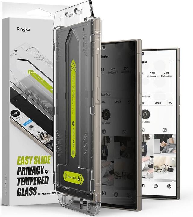 Ringke Screen Protector for Galaxy S24 Ultra EASY SLIDE PRIVACY TEMPERED GLASS 2 pack, w installation Jig (2 Stk., Samsung Galaxy S24 Ultra)