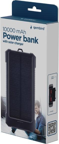 Actual product image Gembird Headphone with microphone PB10-SOLAR-1 10000 mAh solar power bank | (10000 mAh, 20 W)