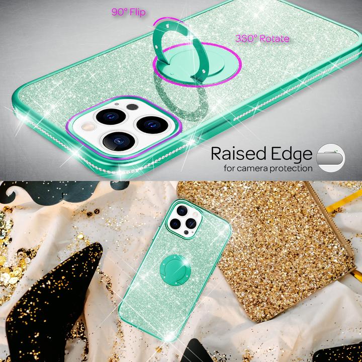 Actual product image Nalia Ring Glitter Silicone Cover (Apple iPhone 13 Pro)
