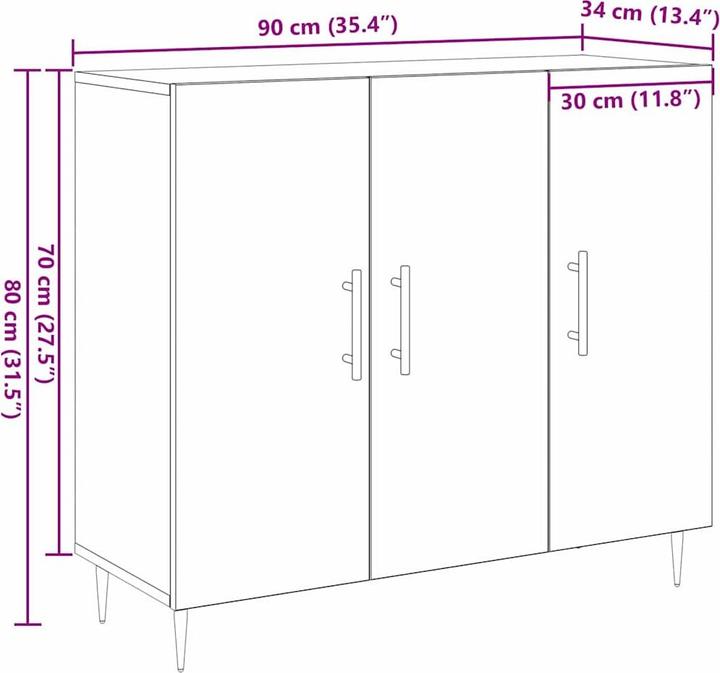 Immagine prodotto VidaXL Credenza (90 x 34 x 80 cm)