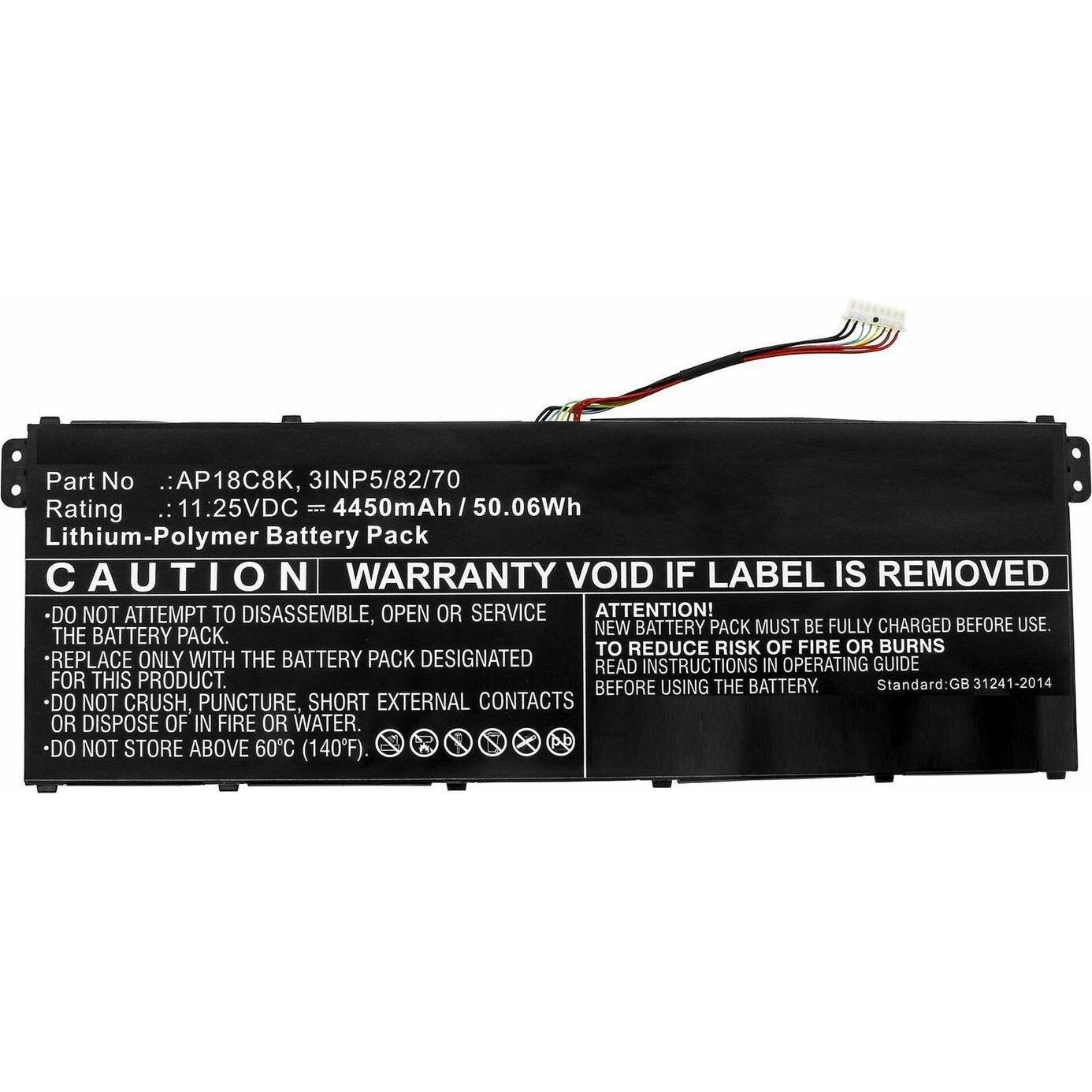 CoreParts Laptop Battery for Acer (4450 mAh), Notebook Akku, Schwarz