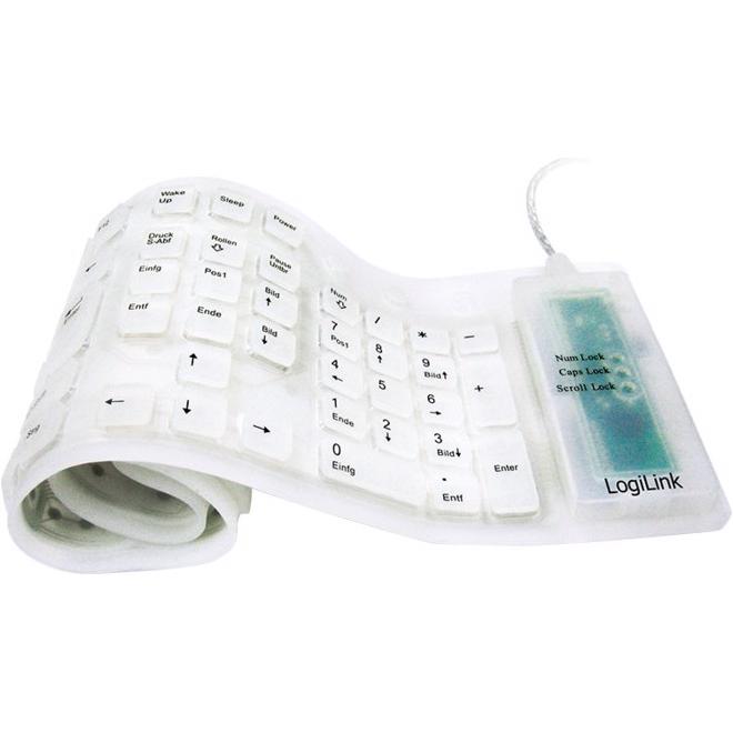 Thumbnail - LogiLink Flexible (DE, Kabelgebunden), Tastatur, Weiss