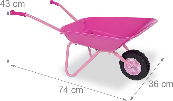 Produktbild Relaxdays Schubkarre für Kinder rosa