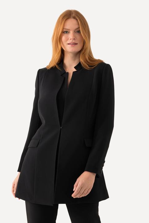 Produktbild Ulla Popken Acetat-Blazerjacke, Stehkragen, Hakenverschluss (52)