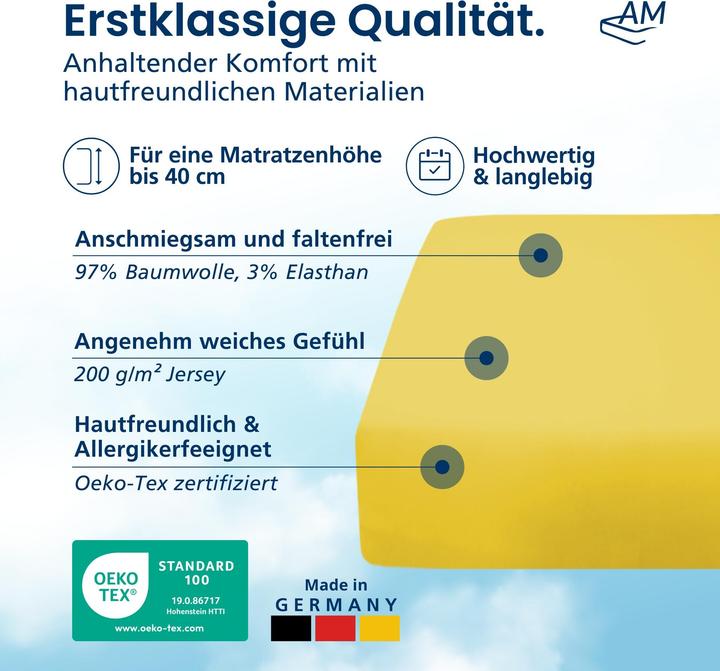 Actual product image AM Qualitätsmatratzen Premium Spannbettlaken für Boxspringbett, Baumwolle (200gsm) (80 x 210 cm)