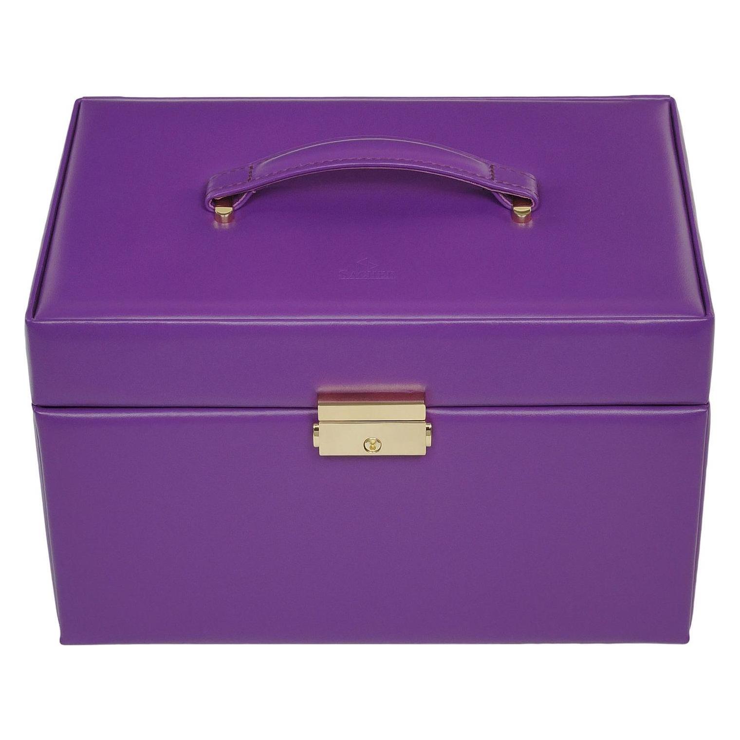 Sacher, Uhrenbox + Schmuckaufbewahrung, 74.519.560505 - Schmuckkasten Karen Colisimo Violett Vollrindleder, Violett