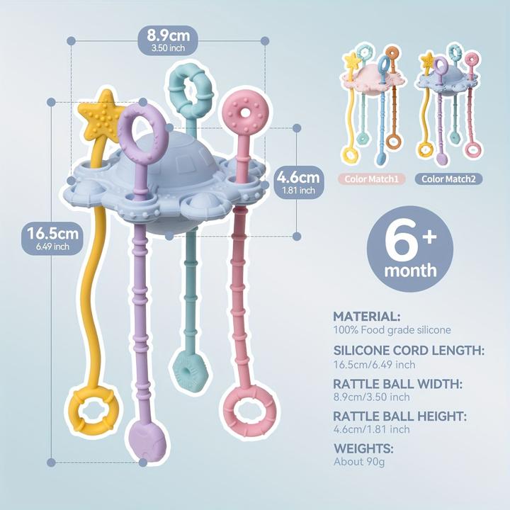 Image du produit Activity Board Baby Pull Rope Activity Toy avec Bubble Bursting et Teether, jouet adapté aux 6-9-12 mois