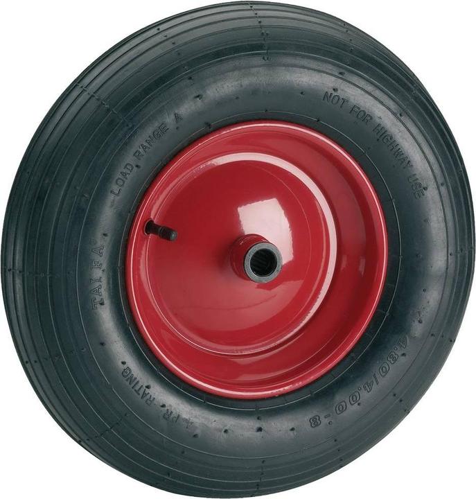Dörner + Helmer 740207 Luftrad 400x100x25 mm Rola Nabe 88 mm 2 PR Rille Felge rot