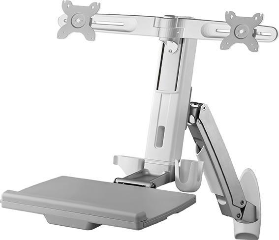 Immagine prodotto Icy Box IB-MS600-W2 Supporto da parete per due monitor fino a 61cm 24inch vassoio per tastiera/mouse... (Muro, 24")