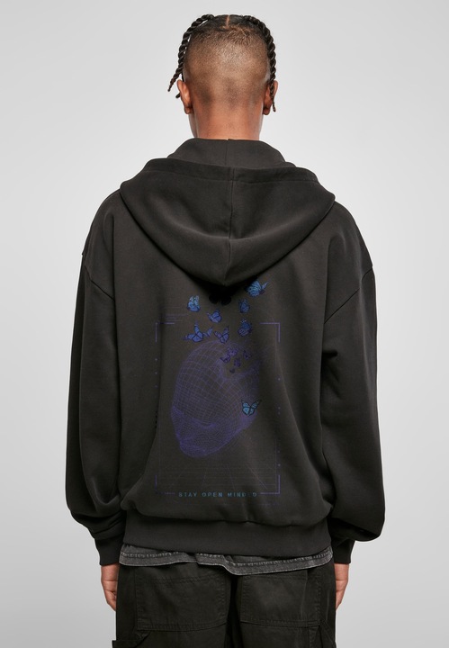 Image du produit Mister Tee Grid Head Butterfly Oversize Zip Hoody - 131379 (XS)