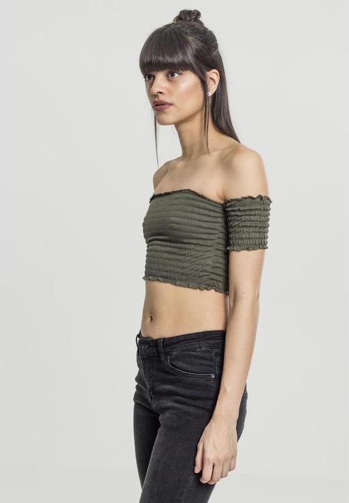 Image du produit Urban Classics Ladies Cropped Cold Shoulder Smoke Top (L)