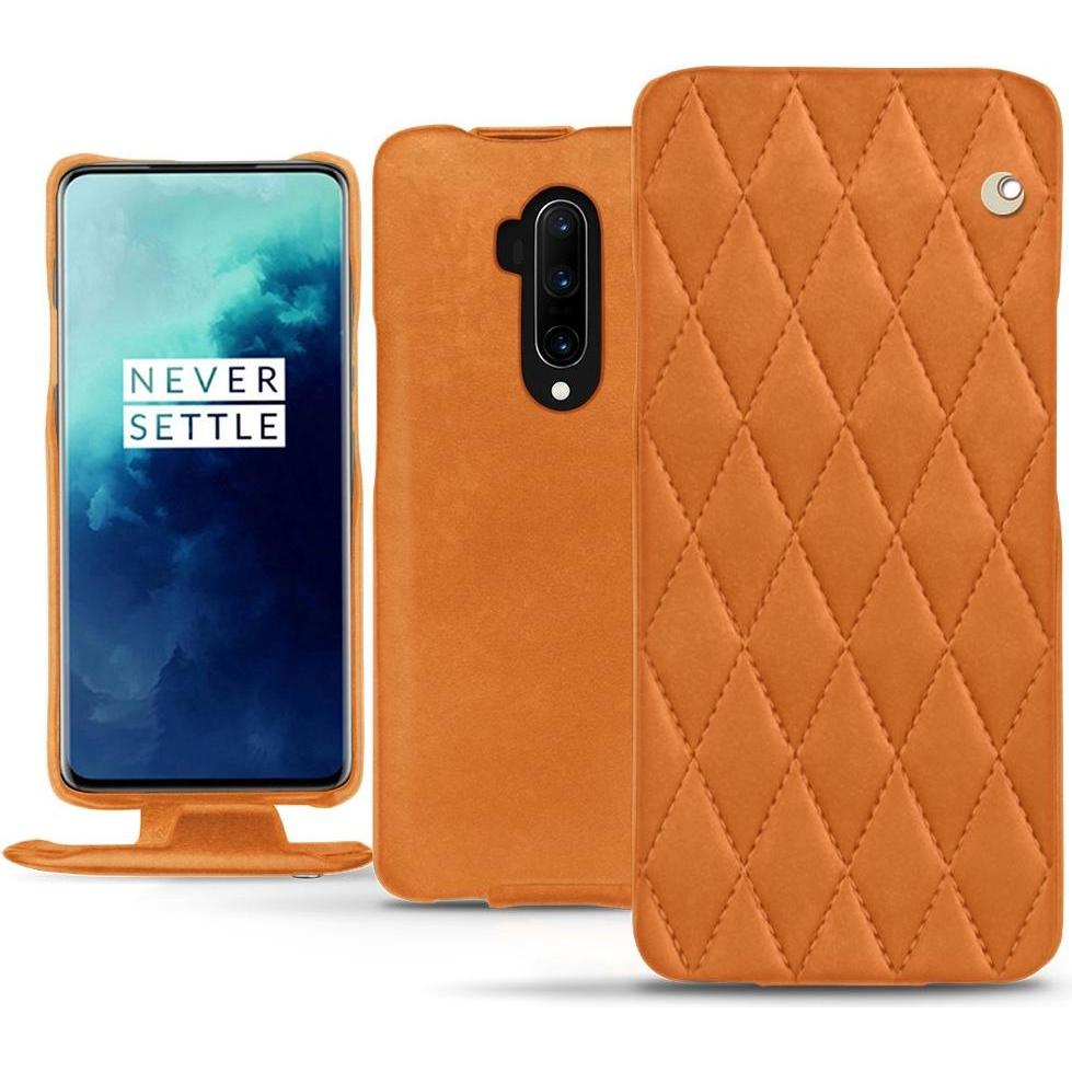 Noreve Lederschutzhülle vertikal (OnePlus 7T Pro), Smartphone Hülle, Orange