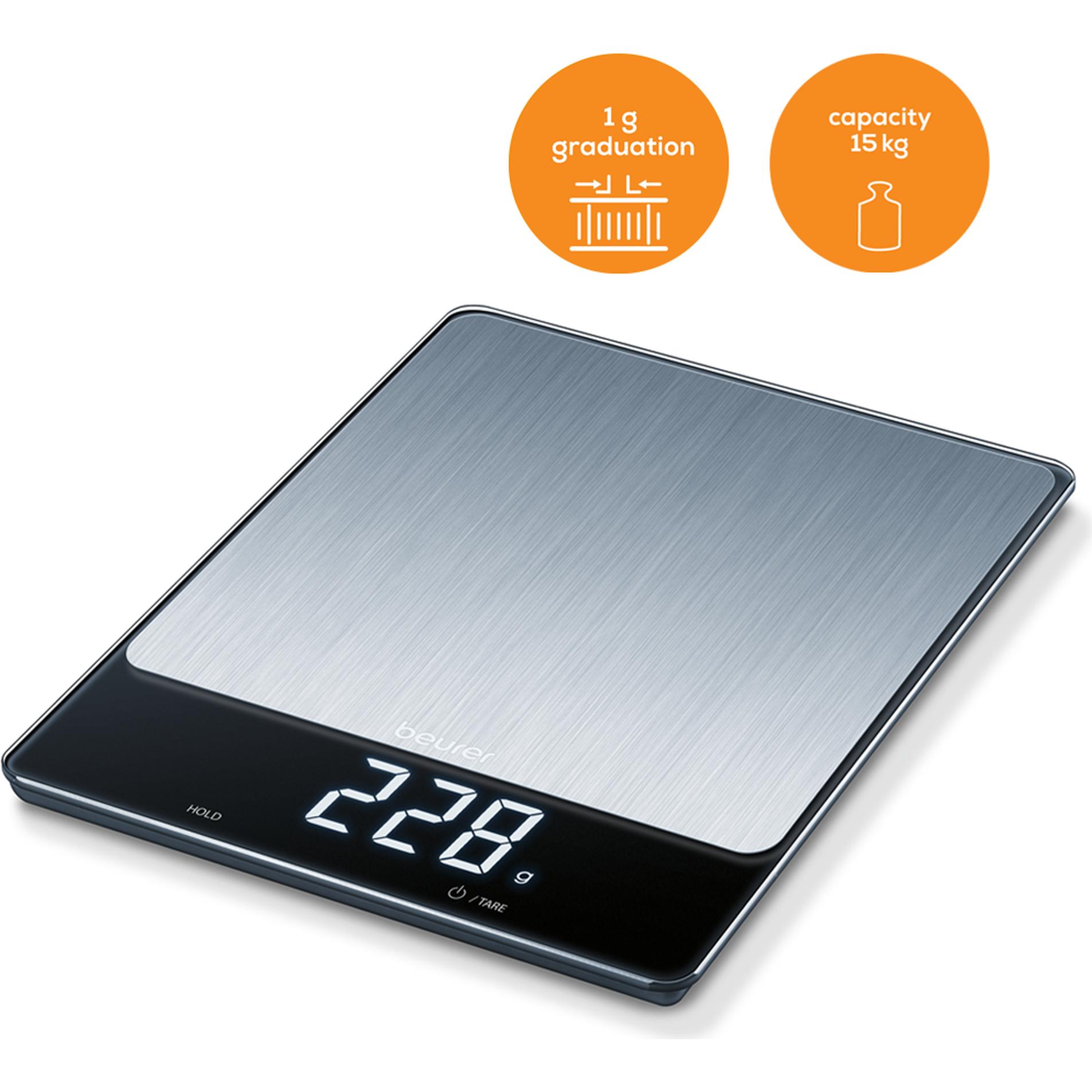Beurer KS34 XL, Küchenwaage, Silber