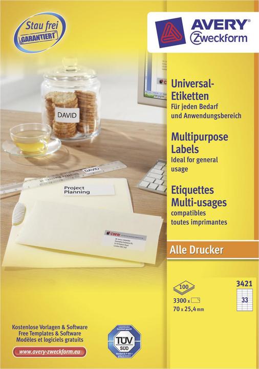 Image du produit Avery Étiquettes universelles