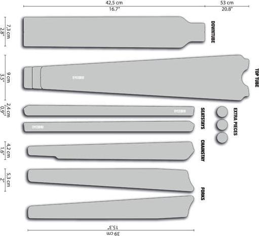Actual product image Dyedbro Gravel Frame Protection Kit Clear - White Matte