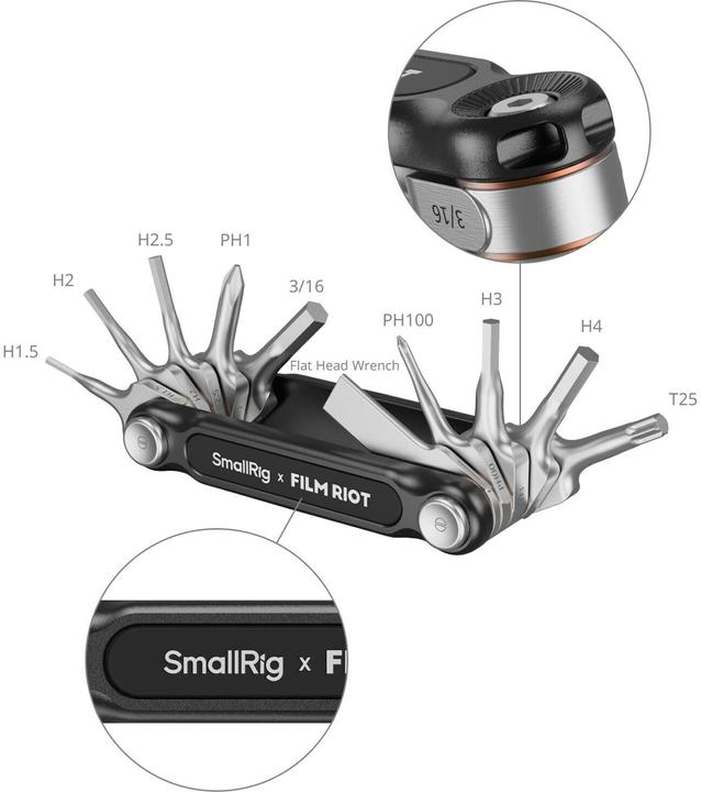 Image du produit SmallRig x FILM RIOT 10 in 1 Detent Folding Multi Tool Kit (Black) 4375