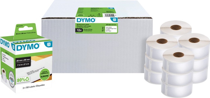 Actual product image Dymo S0722470 Folder labels narrow