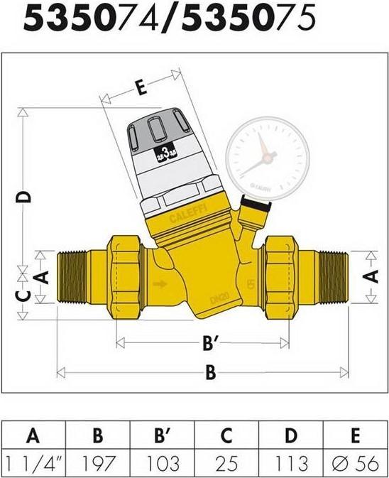 Actual product image Caleffi Pressure reducer