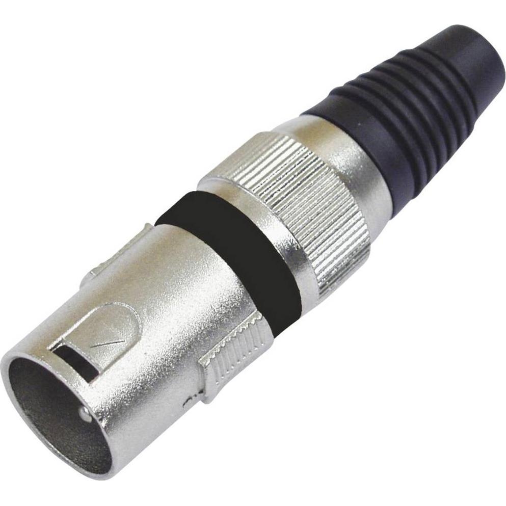 Omnitronic XLR Stecker 3pol sw 10x, Audio Stecker, Schwarz