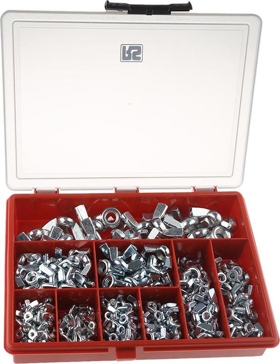 Produktbild RS PRO Flügelmuttern Satz Stahl M3-M12 (M10, M12, M3, M4, M5, M6, M8)