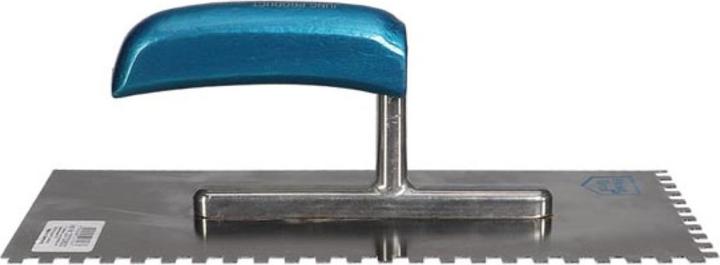 Actual product image Velleman JUNG - PLASTERING TROWEL - CURVED HANDLE - NOTCH SIZE 10 x 10 mm (1 cm)