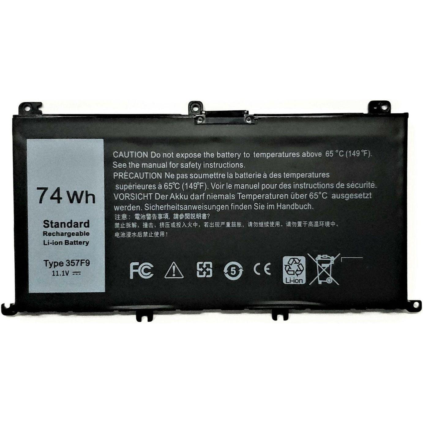 CoreParts Laptop Battery For Dell (3 Zellen, 4200 mAh), Notebook Akku, Schwarz
