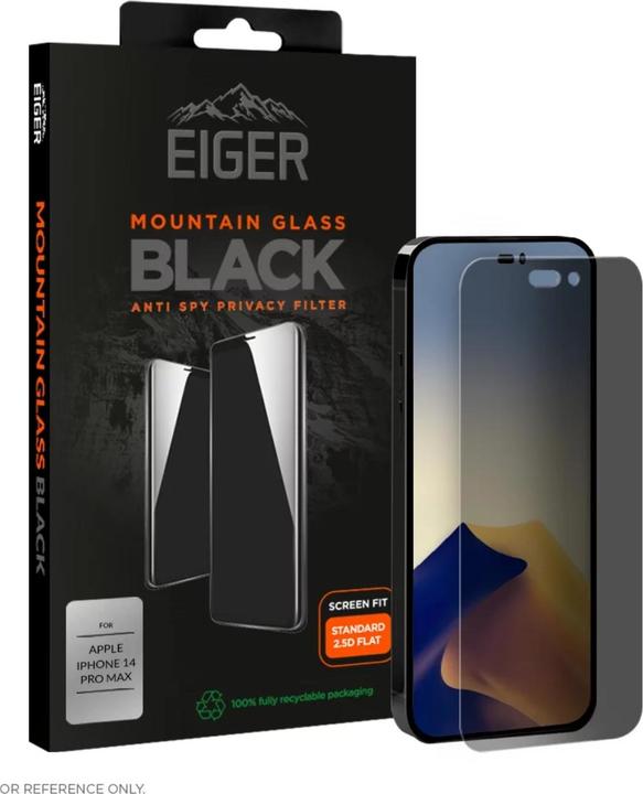Actual product image Eiger Mountain Glass Black (1 pcs., Apple iPhone 14 Pro Max)