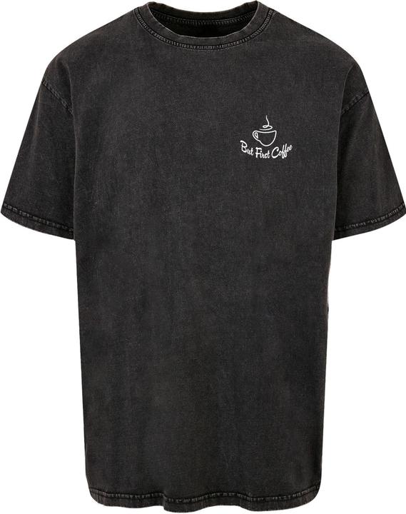 Produktbild Merchcode But First Coffee Acid Washed Heavy Oversized Tee - 113637 (S)