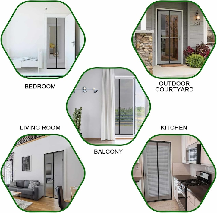 Actual product image Mara Vital Magnetic Insect Screen for Patio Door, Easy Adhesive Mounting (210 x 90 cm)