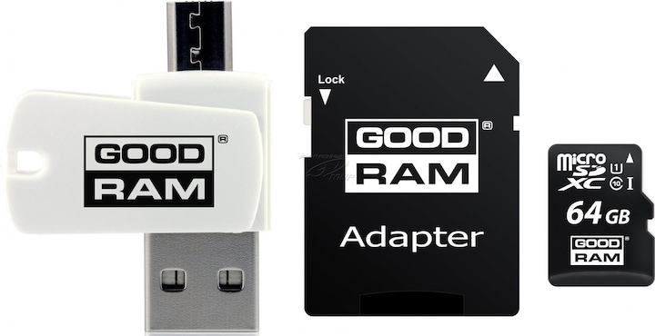 Actual product image Goodram All in one M1A4-0640R12 memory card 64 GB MicroSDXC Class 10 UHS-I+ The - Extend (64 GB, microSDXC, U1, UHS-I)