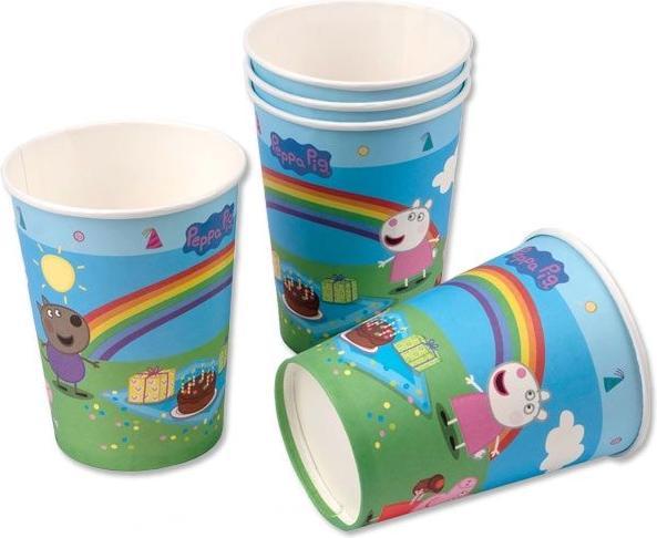 Actual product image Tib Party Cups Peppa Pig Rainbow (8 x)
