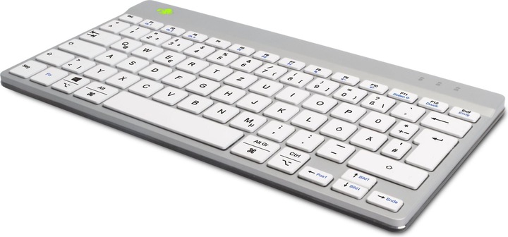 Produktbild R-Go Tools R-Go Compact Break ergonomische Tastatur, QWERTZ (DE), bluetooth, weiss (DE, Kabellos)