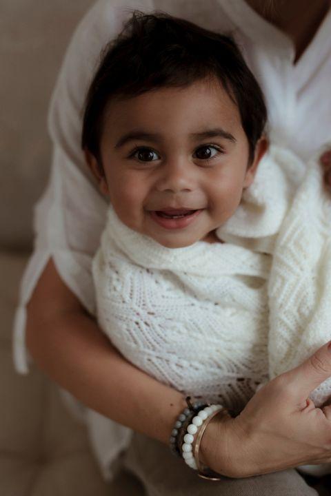 Immagine prodotto My memi Coperta per bambini in merino - Crema perla (80 x 100 cm)