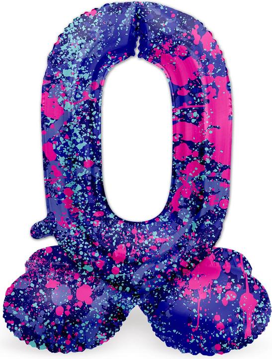 Produktbild Folat Stehender Folienballon Zahl 0 Paint Splash - 41 cm (1 x)