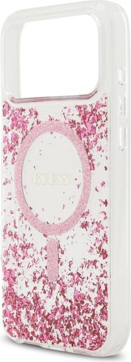 Productafbeelding Guess - Resin Bottom Glitter MagSafe (GUHMP17XRGRGEP) - iPhone 17 Pro Max - Pink (Apple iPhone 17 Pro Max)