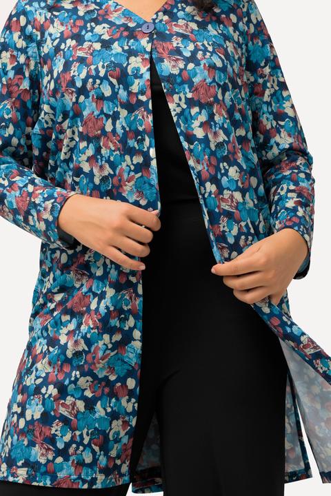Produktbild Ulla Popken Jerseyjacke, Pinselstriche, A-Linie, V-Ausschnitt (62)
