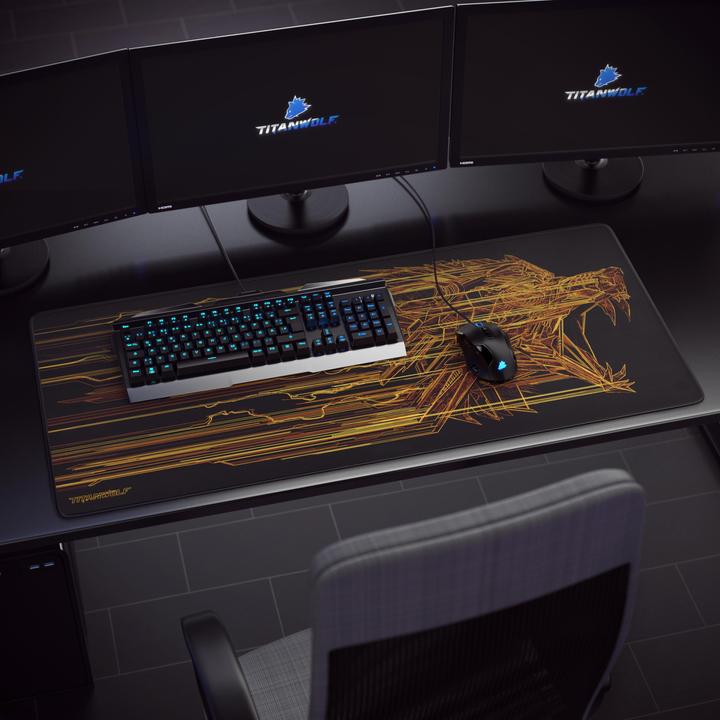 Immagine prodotto Titanwolf Tappetino per mouse da gioco XXL, tessuto liscio, tappetino per mouse veloce 900 x 400 mm, grande (Largamente)
