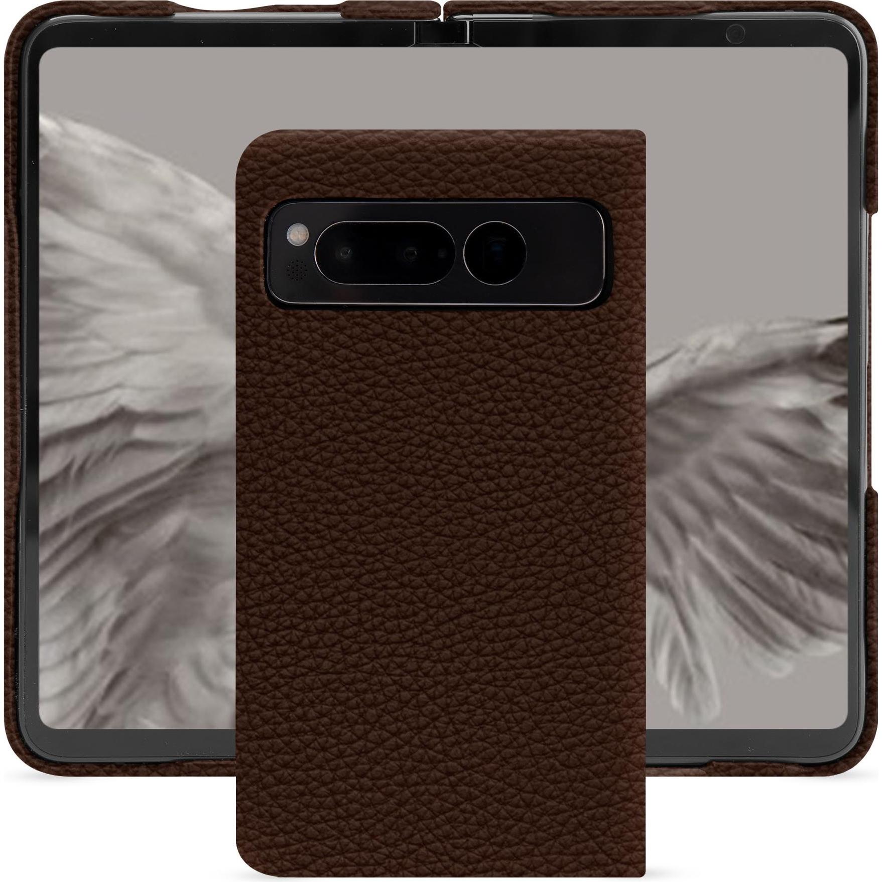 Noreve Lederschutzhülle Google Pixel Fold (Google Pixel Fold), Smartphone Hülle, Braun