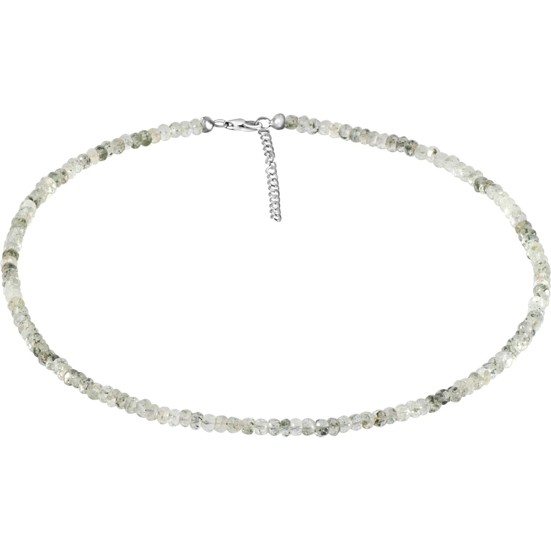 Xen, Halsschmuck, green Rutil Quarz - Collier 4,5 mm facettiert 43 + 5 cm 925 Silber, (925 Sterling Silber, 43 cm)