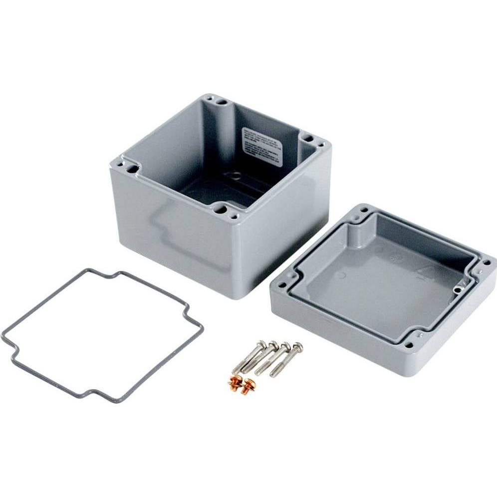 Hammond Metallgehäuse 1590 100x100x80mm Aluminium, Druckguss Grau IP68 (Gehäuse), Elektronikzubehör 