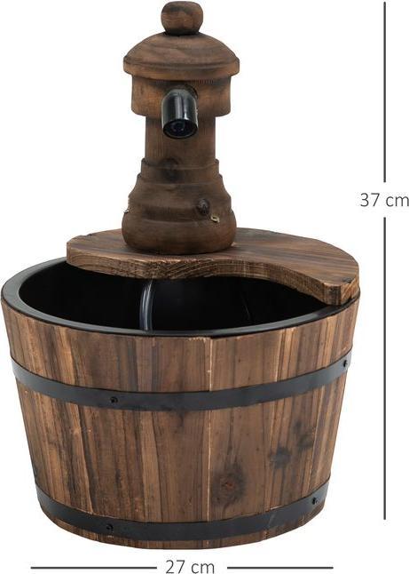 Immagine prodotto Swisshandel24 Fontana da giardino, legno di abete + metallo legno naturale