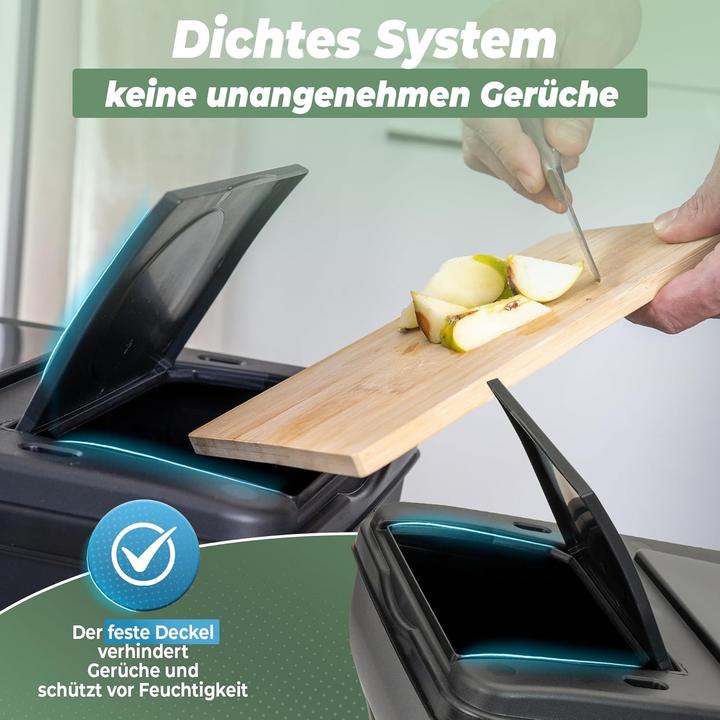 Produktbild Novaliv Mülltrennsystem 25L Mülleimer Trennsystem - Mülleimer 4 Fächer - Mülltrennsysteme stapelbar (25 l)