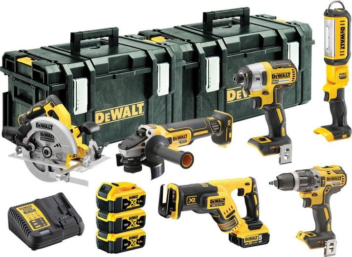 Productafbeelding DeWalt COMBO SET 18V 6 - PCS + 3 x 5.0Ah + 2x DS300 DCK623P3