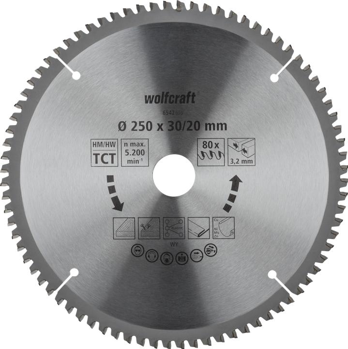 Produktbild wolfcraft wolfcraft 1 Kapp/Gehr.sägeblatt HM 80 Zähne ø250mm