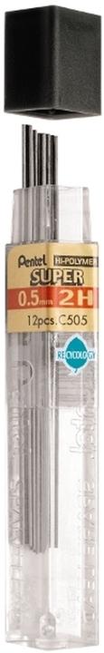 Actual product image Pentel Pencil leads Hi-Polymer Super (12 Piece, Graphite, 0.50 mm)