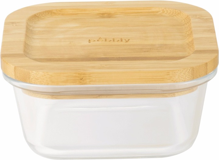 Produktbild Pebbly Vorratsglas mit Bambusdeckel, rechteckig, 13x13x6 cm (0.52 l)