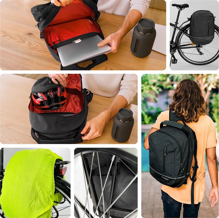 Produktbild Wozinsky Fahrradtasche Doppelrucksack 2in1 (30 l, Gepäckträgertasche)